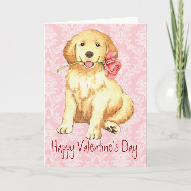Valentine Ro Golden Retriever Helgkort (Framsida)