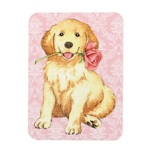 Valentine Ro Golden Retriever Magnet (Vertikal)