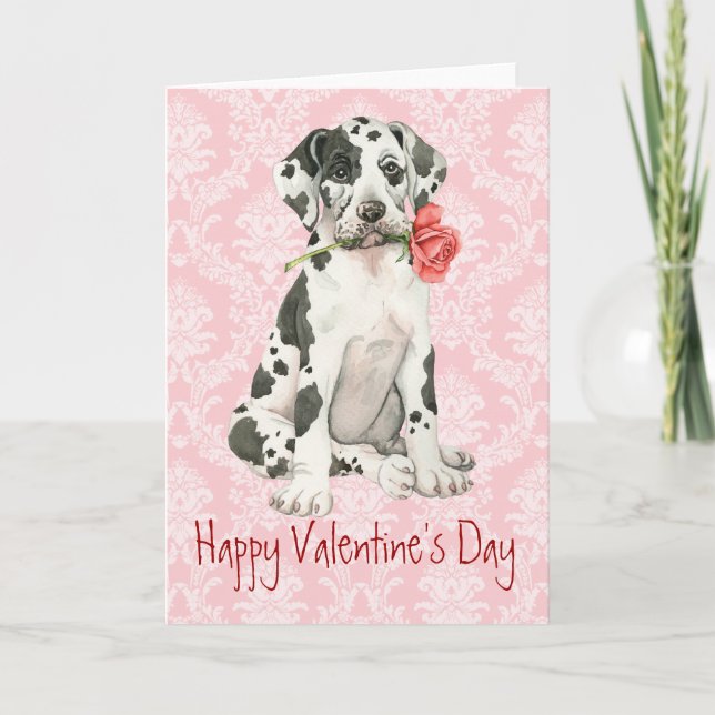 Valentine Ro Great dane Helgkort (Framsida)