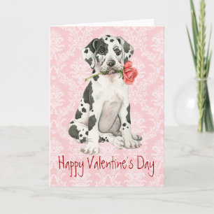 Valentine Ro Great dane Helgkort
