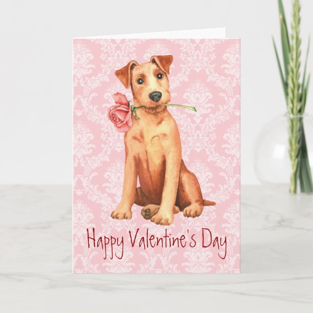 Valentine Ro Irish Terrier Helgkort (Framsida)