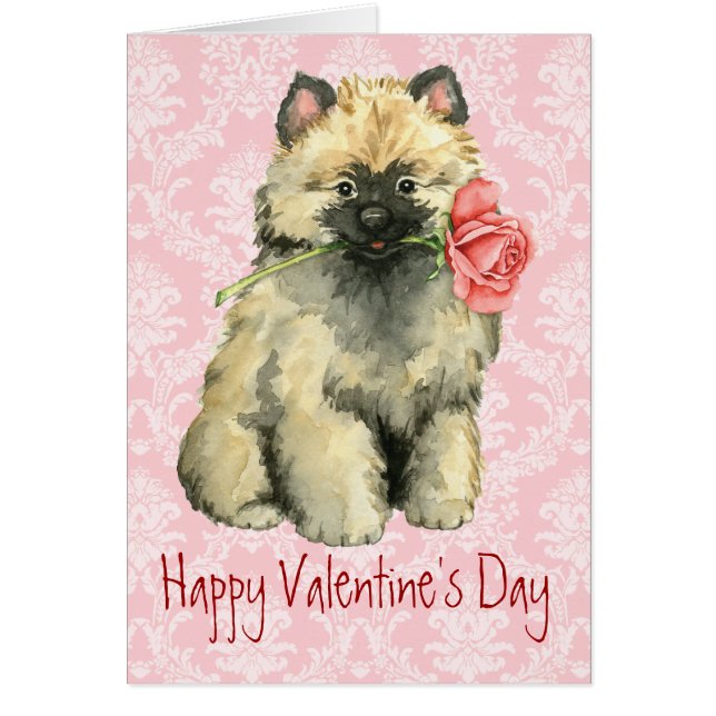 Valentine Ro Keeshond Hälsningskort (Framsidan)