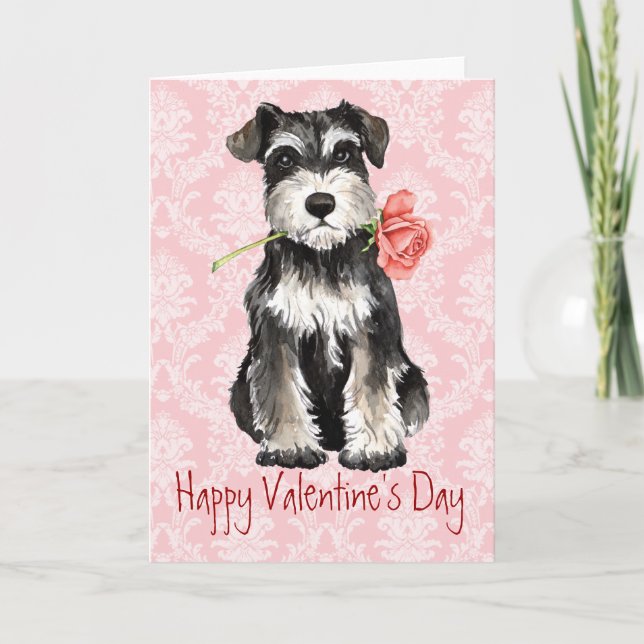 Valentine Ro Mini Schnauzer Helgkort (Framsida)