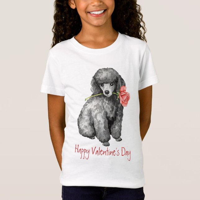 Valentine Ro Miniature Pudel T Shirt (Framsida)