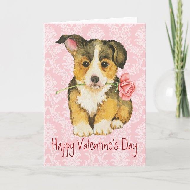 Valentine Ro Pembroke Welsh Corgi Helgkort (Framsida)