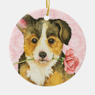 Valentine Ro Pembroke Welsh Corgi Julgransprydnad Keramik