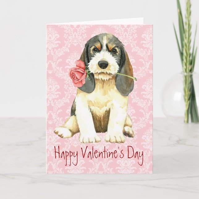 Valentine Ro Petit Basset Griffon Vendeen Helgkort (Framsida)
