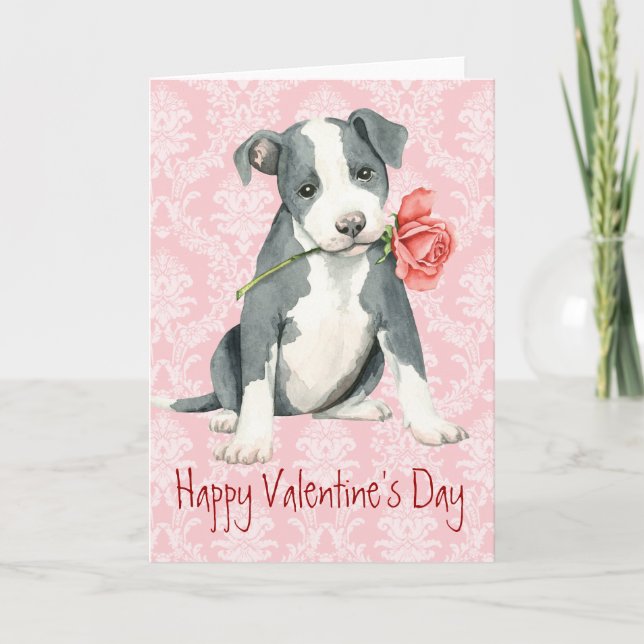 Valentine Ro Pit Bull Helgkort (Framsida)