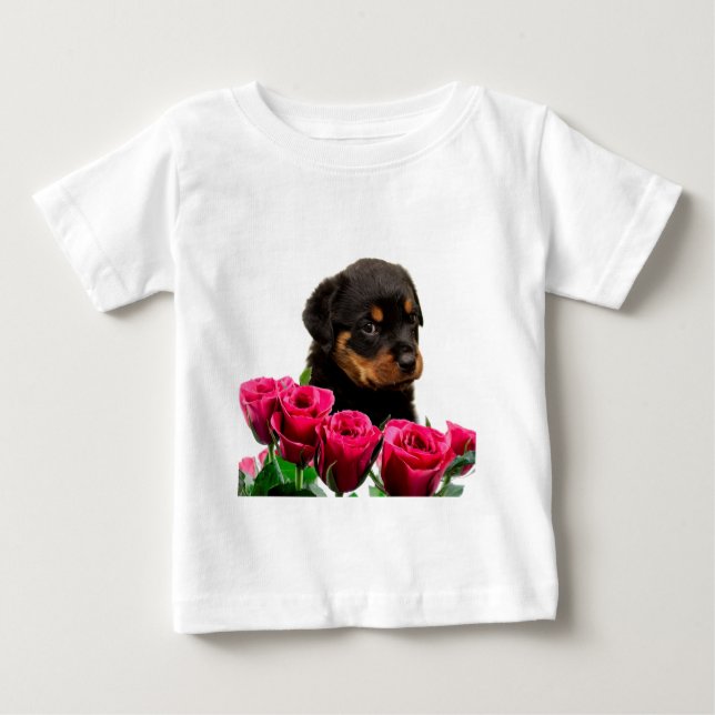 Valentine Ro Rottweiler Puppy Tee Shirt (Framsida)