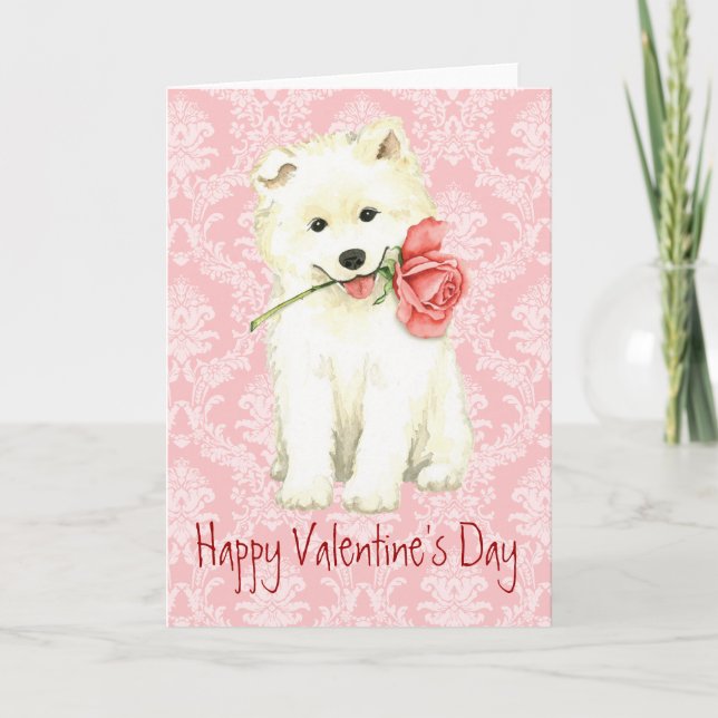 Valentine Ro Samoyed Helgkort (Framsida)