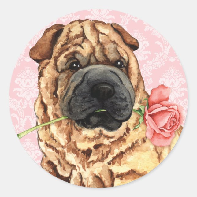 Valentine Ro Shar-Pei Runt Klistermärke (Framsida)