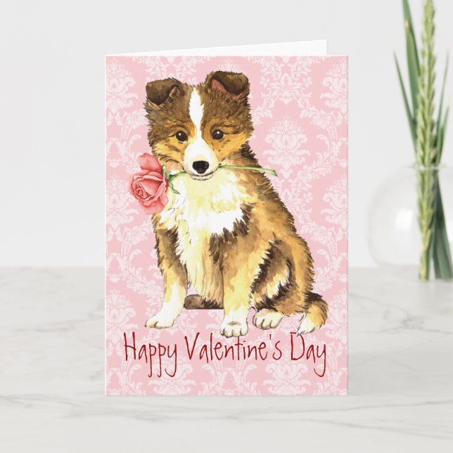Valentine Ro Sheltie Helgkort (Framsida)