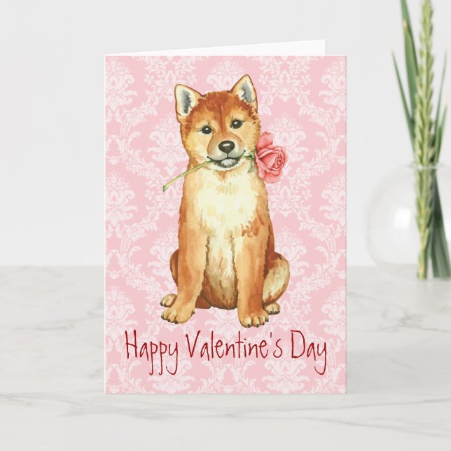 Valentine Ro Shiba Inu Helgkort (Framsida)