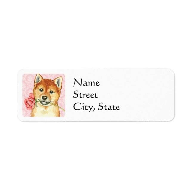 Valentine Ro Shiba Inu Returadress Etikett (Framsidan)
