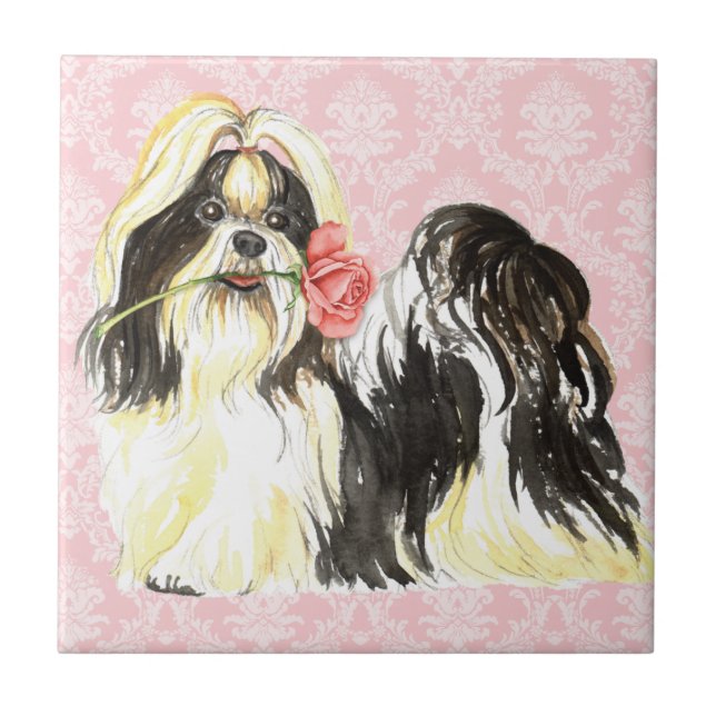 Valentine Ro Shih Tzu Kakelplatta (Framsidan)