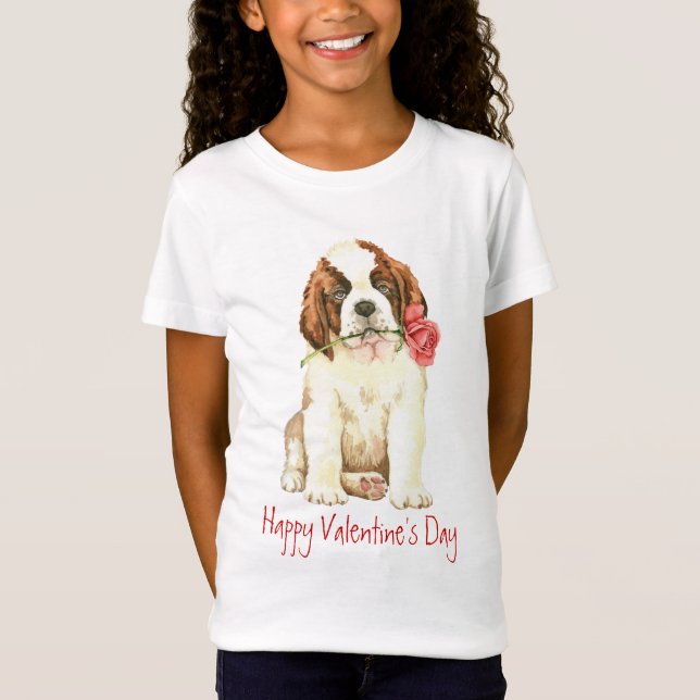 Valentine Ro St. Bernard T Shirt (Framsida)