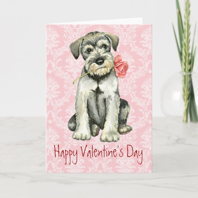 Valentine Ro Standard Schnauzer Helgkort (Framsida)