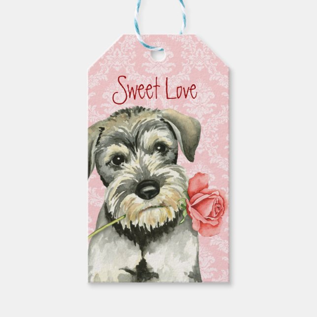Valentine Ro Standard Schnauzer Presentetikett (Framsidan)