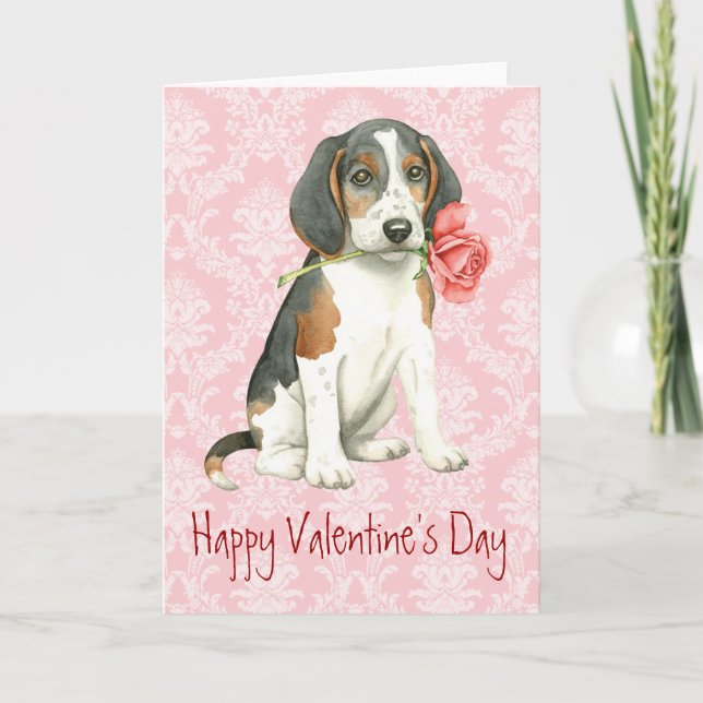 Valentine Ro Treeing Walker Coonhound Helgkort (Framsida)