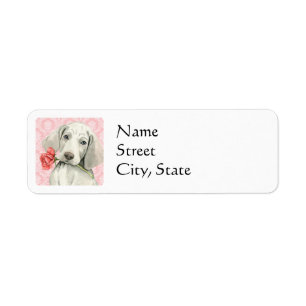 Valentine Ro Weimaraner Returadress Etikett