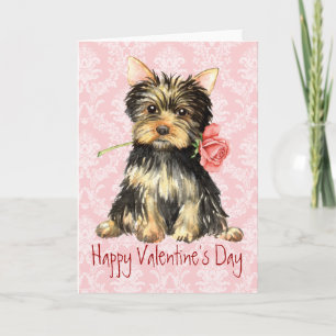 Valentine Ro Yorkie Helgkort