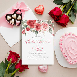 Valentine Röd ros Calligraphy Chic Möhippa Inbjudningar