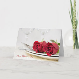 Valentine röd ros på plåt kort