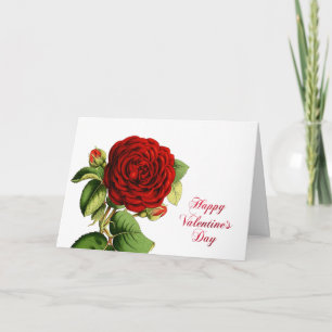 Valentine Röd ros Watercolor Helgkort