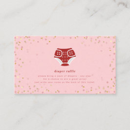 Valentine röd rosa blöja lotteri Baby Shower Bilag Tilläggskort