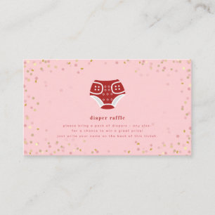 Valentine röd rosa blöja lotteri Baby Shower Bilag Tilläggskort