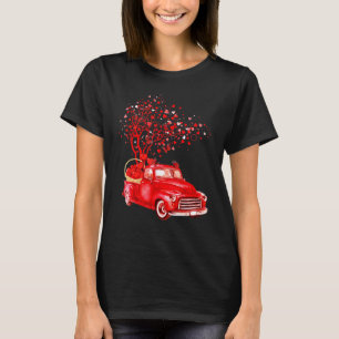 Valentine röda lastbil fjäril ridande Alla hjärtan T Shirt