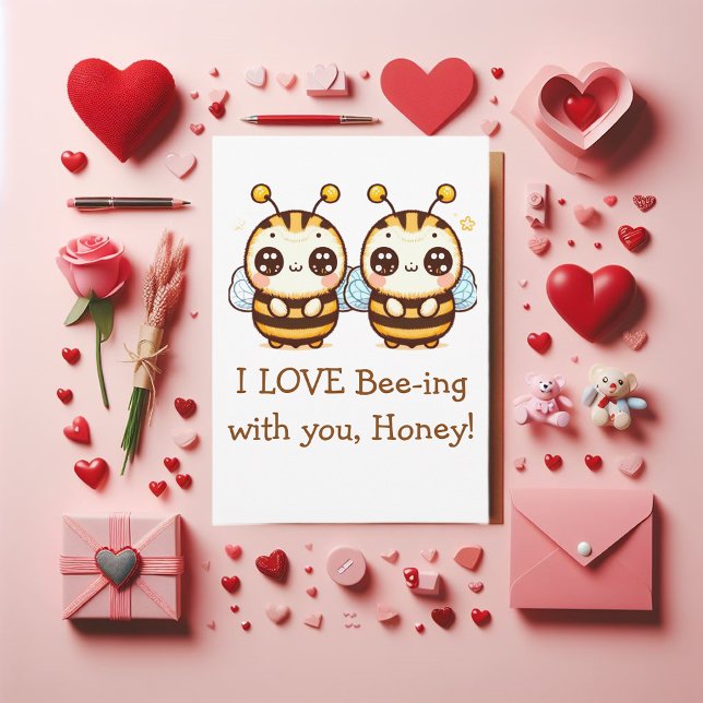 Valentine rolig Bie Julkort (A great corny joke that is packed with love!)