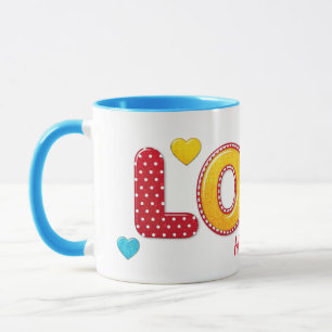 Valentine Roligt 3D Mix och Match PERSONLIG NAMN Mugg