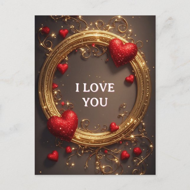 Valentine Romantisk Dekoration Helg Vykort (Framsida)