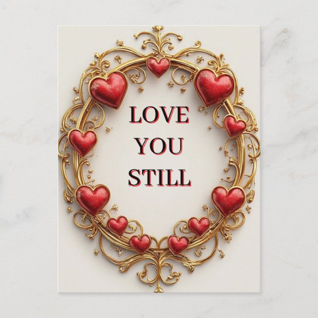 Valentine Romantisk Dekoration Helg Vykort (Framsida)