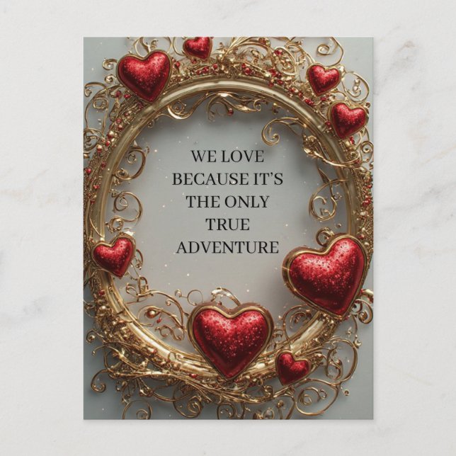 Valentine Romantisk Dekoration Helg Vykort (Framsida)