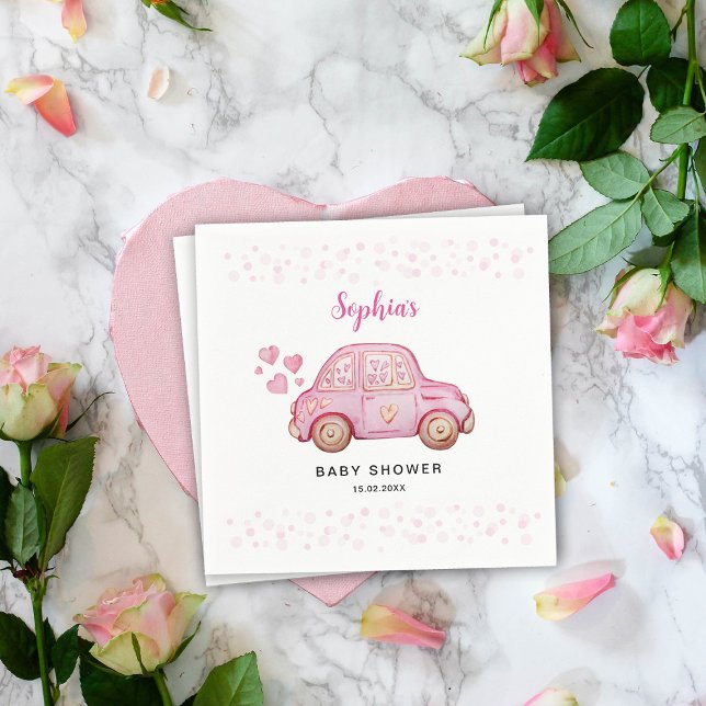 Valentine Rosa Bil Babykalas Pappersservett (Skapare uppladdad)