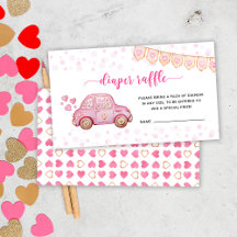 Valentine Rosa Bil Sweetheart Blöja Lotteri