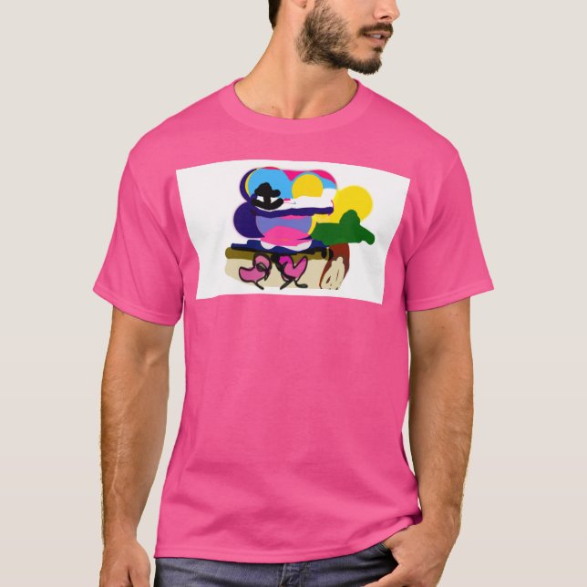 Valentine Rosa Flamingos roligt T Shirt (Framsida)