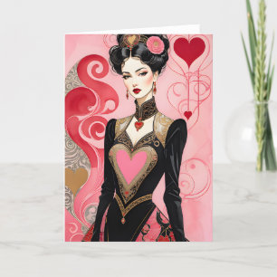 Valentine Rosa Heart Dress Dam Meddelande