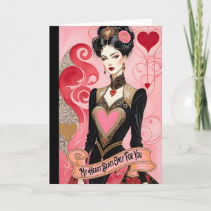 Valentine Rosa Heart Dress Dam Meddelande