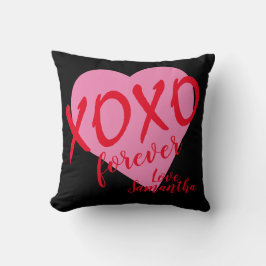 Valentine Rosa Heart Red Hugs Kisses XOXO Forever Kudde