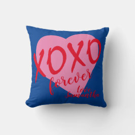 Valentine Rosa Heart Red Hugs Kisses XOXO Forever Kudde