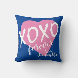 Valentine Rosa Heart XOXO Forever Blue Kudde