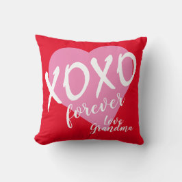 Valentine Rosa Heart XOXO Forever Red Kudde