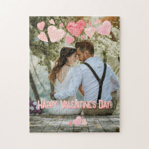 Valentine Rosa Hearths overlay Add Your Own Photo Pussel