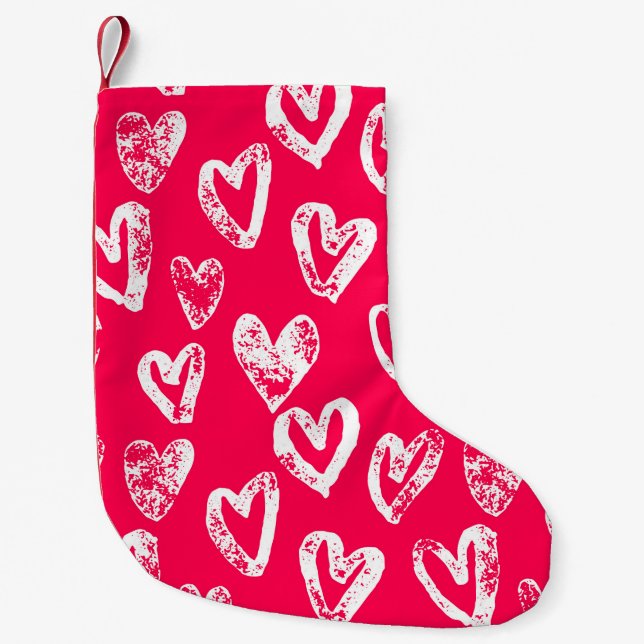 Valentine Rosa Hearts: Sketch Background Liten Julstrumpa (Framsidan)