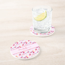 Valentine Rosa Kärlek Brev Mönster Elegant Namn Underlägg
