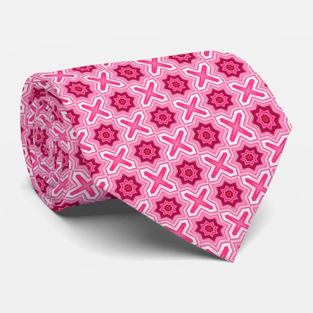 Valentine rosa och vit slips (Rullad)