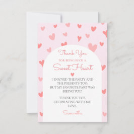 Valentine Rosa Peach Hearts Birthday Tack Kort